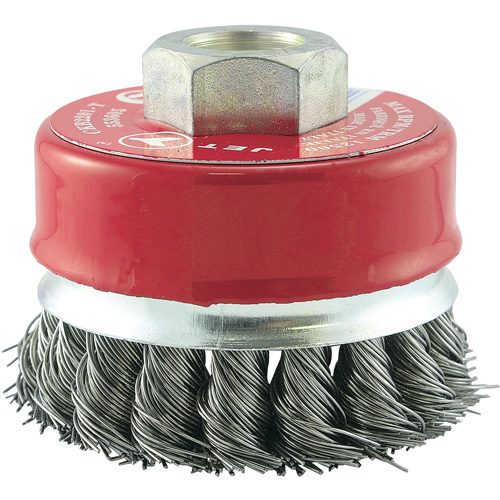 JET 553605 CKB2201T Brosse boisseau &agrave; fil nou&eacute;, 2-3/4" dia. x 5/8"-11 arbre