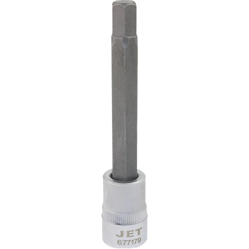 JET 677180 Bit Socket, Hex, 10 mm x 4" L, 3/8" Drive