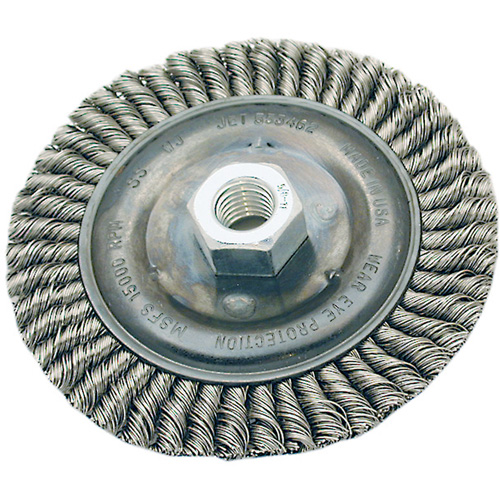 JET 553432 Stringer Bead Brush, 4" Dia., 0.022" Fill, 5/8"-11 Arbor, Steel