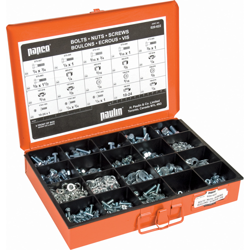 Paulin 020-622 Grade 5 Cap Screw, Washer, Lockwasher & Nut Master Assortments