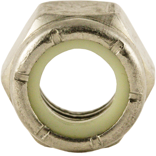  MMB594 Nylon Lock Nut, 1/2" Dia., Stainless Steel, Fine