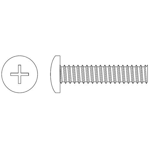 Fasteners & Fittings Inc. 117629 Pan Head Machine Screws, #10-24 x 1-1/4" L, Zinc Plated