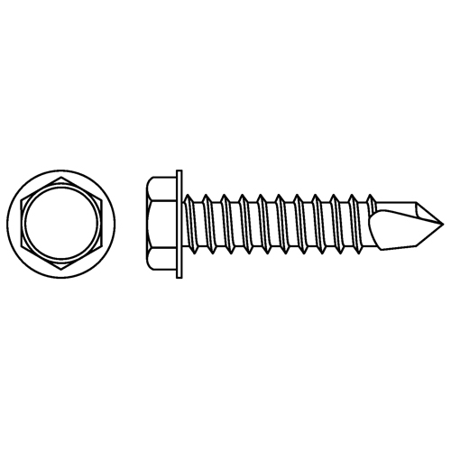 Fasteners & Fittings Inc. 137108 Self Drill Hex Washer Head Screws, #10 x 5/8" L, Zinc Plated