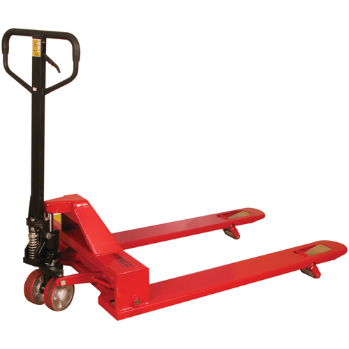 Wesco 273400 4-Way Hydraulic Pallet Truck, 48" L x 7" W, 4000 lbs. Capacity