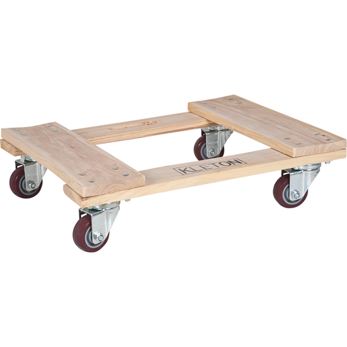 KLETON MN195 Socle roulant en bois dur, Roues en Polyur&eacute;thane, Capacit&eacute; de 900 lb, 18" la x 24" p x 7" h