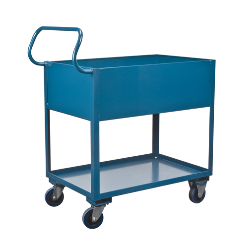 KLETON MN394 Chariots de service &agrave; bordure profonde, 2 Tiers, 24" la x 47" h x 36" p, Capacit&eacute; 1200 lb