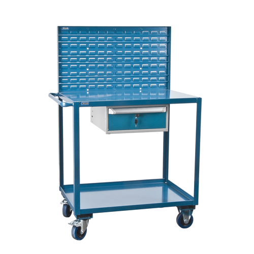 KLETON MN396 Chariots de service mobiles, 2 Tiers, 24" la x 57" h x 40" p, Capacit&eacute; 1200 lb