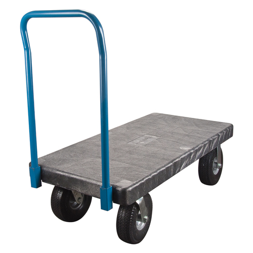 KLETON MN437 Plastic Platform Trucks, 60" L x 30" W, 1000 lbs. Cap., Pneumatic Wheels