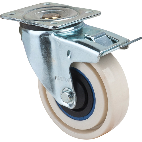 KLETON MN446 Sandwich Casters, Swivel with Brake, 5" (127 mm), Nylon, 440 lbs. (199.58 kg.)