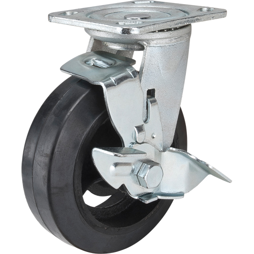 KLETON MN451 Mold-on Caster, Swivel with Brake, 6" (152.4 mm), Rubber, 550 lbs. (249 kg.)