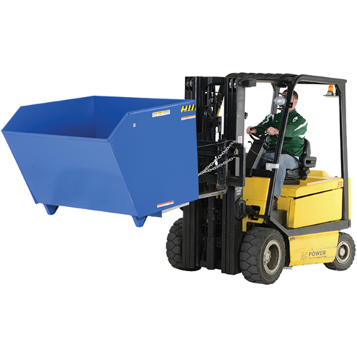Vestil H-150-LD Autobasculeur 90 degr&eacute;s &agrave; profil bas, Acier, 1-1/2 vg³, Bleu