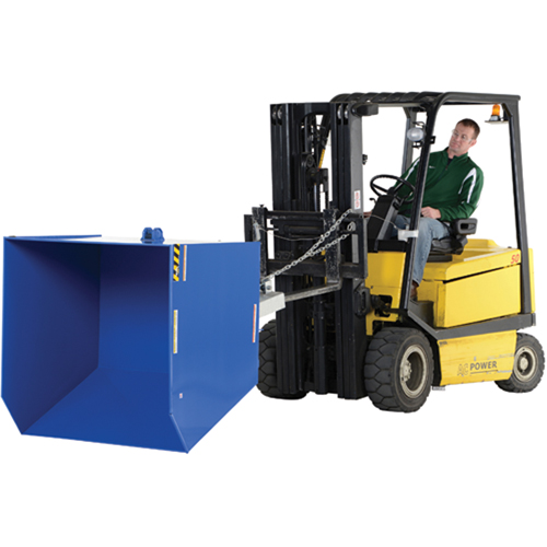 Vestil H-150-LD Autobasculeur 90 degr&eacute;s &agrave; profil bas, Acier, 1-1/2 vg³, Bleu