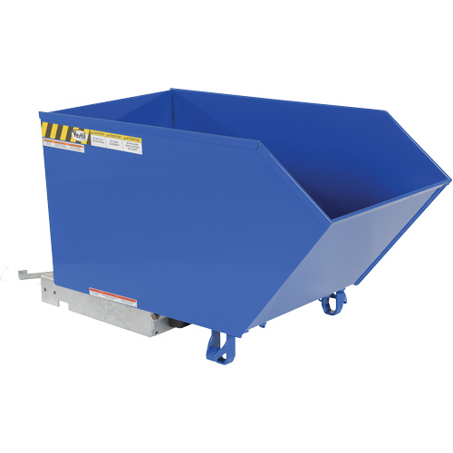 Vestil H-50-HD Low Profile 90 Degree Self Dumping Hopper, Steel, 1/2 cu.yd., Blue