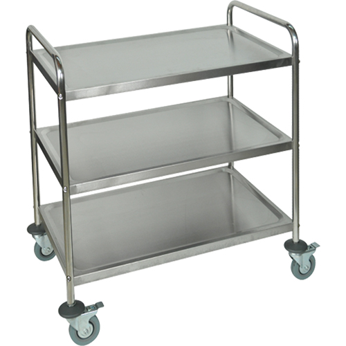 Luxor H. Wilson ST-3 Shelf Cart, 3 Tiers, 21" W x 37" H x 23-1/2" D, 200 lbs. Capacity