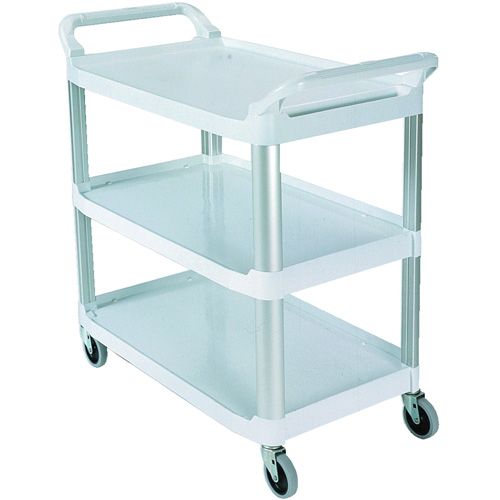 Rubbermaid FG409100OWHT Chariot avec tablette et parois ouvrantes, 3 tiers, 40" x 37" x 20", Capacit&eacute; 300 lb