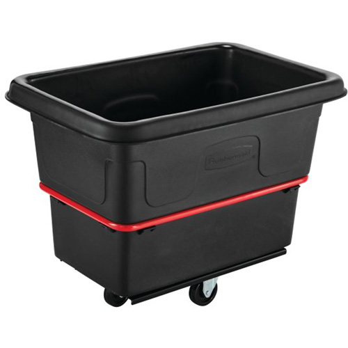 Rubbermaid FG470800BLA Chariot utilitaire &agrave; usage intensif, Plastique recycl&eacute; noir, 26"/38-3/8" lo x 26"/38-2/5" la x 28-1/4"/28-3-10" h, Volume 8 pi³, Capacit&eacute; 700 lb
