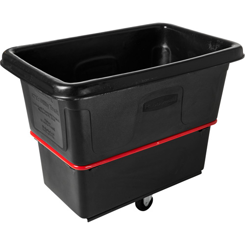 Rubbermaid FG471200BLA Chariot cubique utilitaire &agrave; usage intensif, Plastique recycl&eacute; noir, 43-1/4" lo x 28" la x 33-3/4" h, Volume 12 pi³, Capacit&eacute; 800 lb
