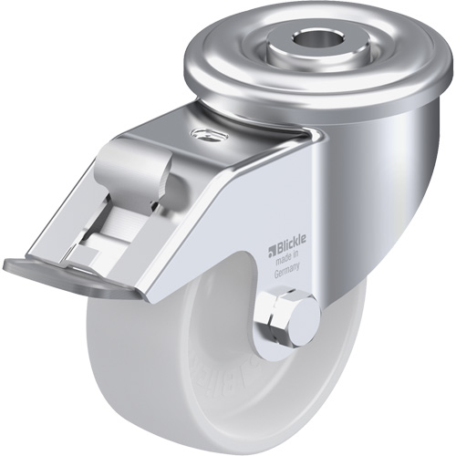 Blickle LER-PO 80G-FI Roulette en nylon, Pivotant avec frein, Diam&egrave;tre 3-1/8" (79,375 mm), Capacit&eacute; 330 lb (149,685 kg)