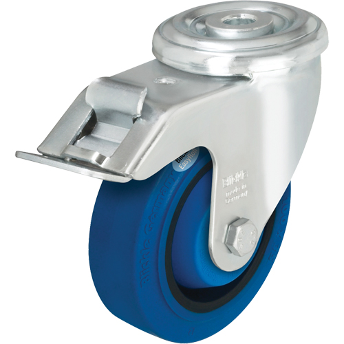 Blickle LER-POEV 102KA-FI-SB Hard Rubber Caster, Swivel with Brake, 4" Dia., 330 lbs. (149.685 kg.) Capacity