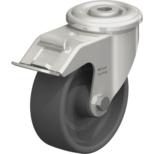 Blickle LIXR-POHI 102G-FI Roulette thermoplastique r&eacute;sistante &agrave; la chaleur, Pivotant avec frein, Diam&egrave;tre 4", Capacit&eacute; 330 lb (149,685 kg)