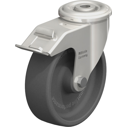 Blickle LIXR-POHI 125G-FI Roulette thermoplastique r&eacute;sistante &agrave; la chaleur, Pivotant avec frein, Diam&egrave;tre 5", Capacit&eacute; 330 lb (149,685 kg)