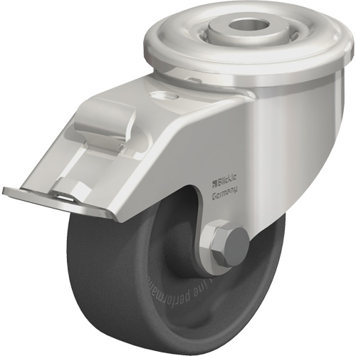 Blickle LIXR-POHI 81G-FI Roulette thermoplastique r&eacute;sistante &agrave; la chaleur, Pivotant avec frein, Diam&egrave;tre 3-1/8" (79,375 mm), Capacit&eacute; 330 lb (149,685 kg)