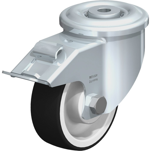 Blickle LKR-POTH 100R-FI Polyurethane Caster, Swivel with Brake, 4" Dia., 660 lbs. (299.371 kg.) Capacity