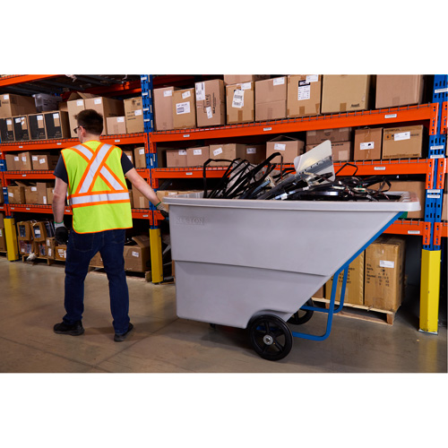 KLETON MN982 Chariot basculeur en acier, Poly&eacute;thyl&egrave;ne, 1,1 vg³, Capacit&eacute; de charge de 1250 lb