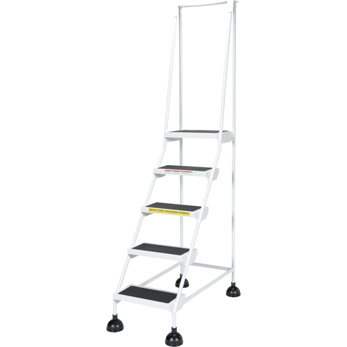Vestil LAD-5-W Light-Duty Stop-Step Ladders, 5 Steps, 16" Step Width, 47-11/16" Platform Height, Steel