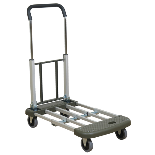 Wesco 272048 Telefolding Platform Truck, Aluminum, 330 lbs., 29-1/2" L x 17-1/2" W, 36-1/2" High