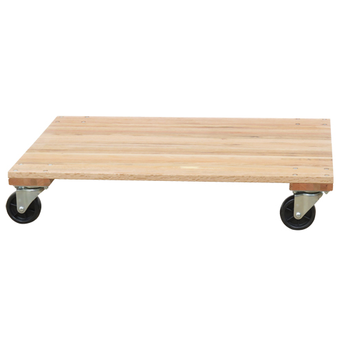 Wesco 272065 Solid Platform Wood Dolly, Rubber Wheels, 1200 lbs. Capacity, 18" W x 30" D x 7" H