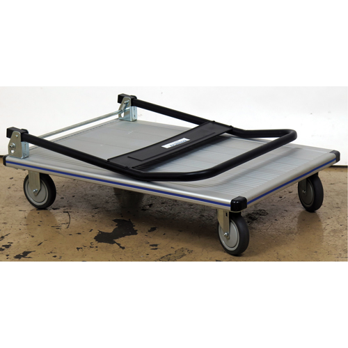 Wesco 272076 Chariot &agrave; plateforme avec poign&eacute;e pliante, Aluminium, 350 lb, 29" lo x 18-1/2" la, Hauteur 34-1/2"