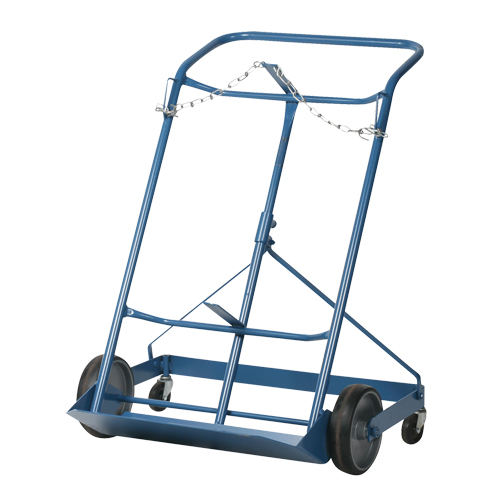 Wesco 210124 Professional Double Gas Cylinder Truck CC-2, Mold-on Rubber Wheels, 16-7/8" W x 7-1/4" L Base, 500 lbs.