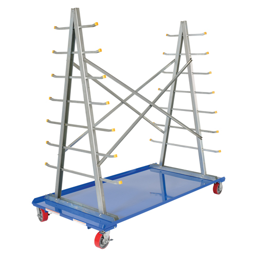 Vestil AFSR-3672 Chariot &agrave; cadre en A pour barres et tuyaux, Acier, 36-3/4" la x 73-3/4" p x 72-1/2" h, Capacit&eacute; de 2000 lb