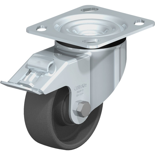 Blickle LK-POG 100KA-14-FI Impact-Resistant Caster, Swivel with Brake, 4" (101.6 mm), Nylon, 615 lbs. (280 kg.)