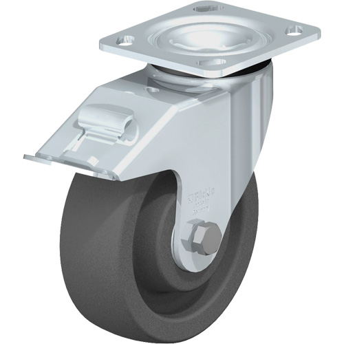 Blickle LEH-SPOG 150K-14-FI Roulette r&eacute;sistante aux chocs, Pivotant avec frein, 6" (152,4 mm), Nylon, 1250 lb (567 kg)