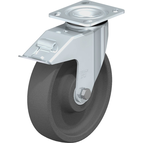 Blickle LEH-SPOG 201K-14-FI Roulette r&eacute;sistante aux chocs, Pivotant avec frein, 8" (203,2 mm), Nylon, 1250 lb (567 kg)