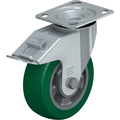 Blickle LE-ALST 150K-14-FI Roulette de haute qualit&eacute;, Pivotant avec frein, 6" (152,4 mm), &eacute;lastom&egrave;re de polyur&eacute;thane, 660 lb (300 kg)