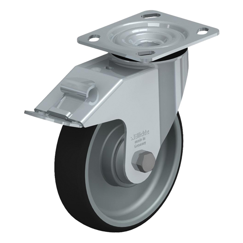 Blickle LE-PATH 160KA-14-FI Roulette de haute qualit&eacute;, Pivotant avec frein, 6" (152,4 mm), Polyur&eacute;thane thermoplastique, 660 lb (300 kg)
