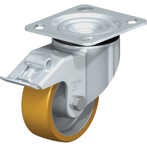 Blickle LK-ALTH 100K-14-FI High-Quality Caster, Swivel with Brake, 4" (101.6 mm), Polyurethane Elastomer, 550 lbs. (249.5 kg.)
