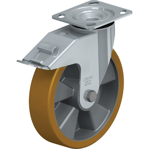 Blickle LE-ALTH 200K-14-FI High-Quality Caster, Swivel with Brake, 8" (203.2 mm), Polyurethane Elastomer, 660 lbs. (300 kg.)