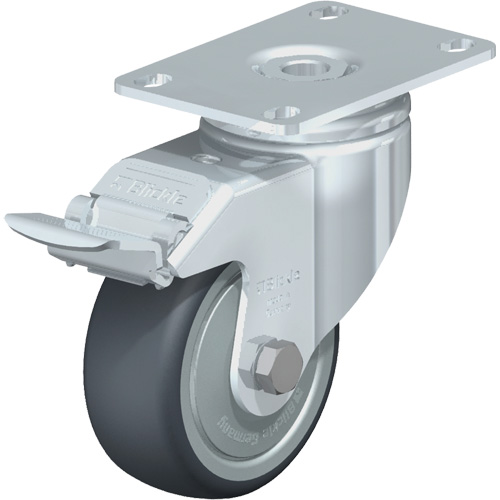 Blickle LKPA-TPA 80KF-12-FI High-Quality Caster, Swivel with Brake, 3-1/8" (79.5 mm), Thermoplastic Rubber-Elastomer, 220 lbs. (100 kg.)