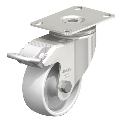 Blickle LKPA-PO 80G-12-FI Roulette r&eacute;sistante aux chocs, Pivotant avec frein, 3-1/8" (79,5 mm), Nylon, 265 lb (120 kg)