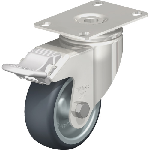 Blickle LKPXA-TPA 80G-12-FI Caster, Swivel with Brake, 3-1/8" (79.5 mm), Thermoplastic Rubber-Elastomer, 220 lbs. (100 kg.)