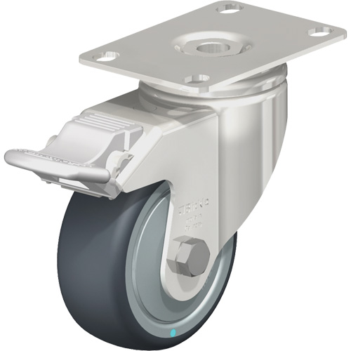 Blickle LKPXA-TPA 80KFD-12-FI Caster, Swivel with Brake, 3-1/8" (79.5 mm), Thermoplastic Rubber-Elastomer, 220 lbs. (100 kg.)