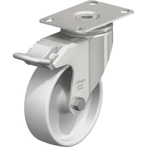 Blickle LKPXA-PO 101G-12-FI Roulette, Pivotant avec frein, 4" (101,6 mm), Nylon, 265 lb (120 kg)