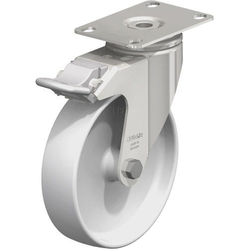 Blickle LKPXA-PO 126G-12-FI Caster, Swivel with Brake, 5" (127 mm), Nylon, 265 lbs. (120 kg.)