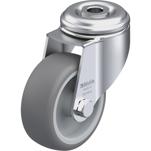 Blickle LKRA-TPA 80G High-Quality Thermoplastic Elastomer Caster, Swivel, 3-1/8" (79.5 mm) Dia., 220 lbs. (100 kg.) Capacity