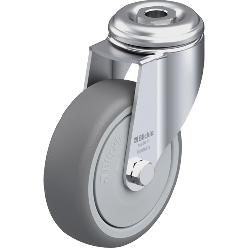 Blickle LKRA-TPA 101KF High-Quality Thermoplastic Elastomer Caster, Swivel, 4" (102 mm) Dia., 240 lbs. (108 kg.) Capacity