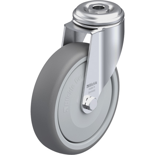 Blickle LKRA-TPA 126KF Roulette en &eacute;lastom&egrave;re thermoplastique de haute qualit&eacute;, Pivotant, Diam&egrave;tre 5" (127 mm), Capacit&eacute; 265 lb (120 kg)